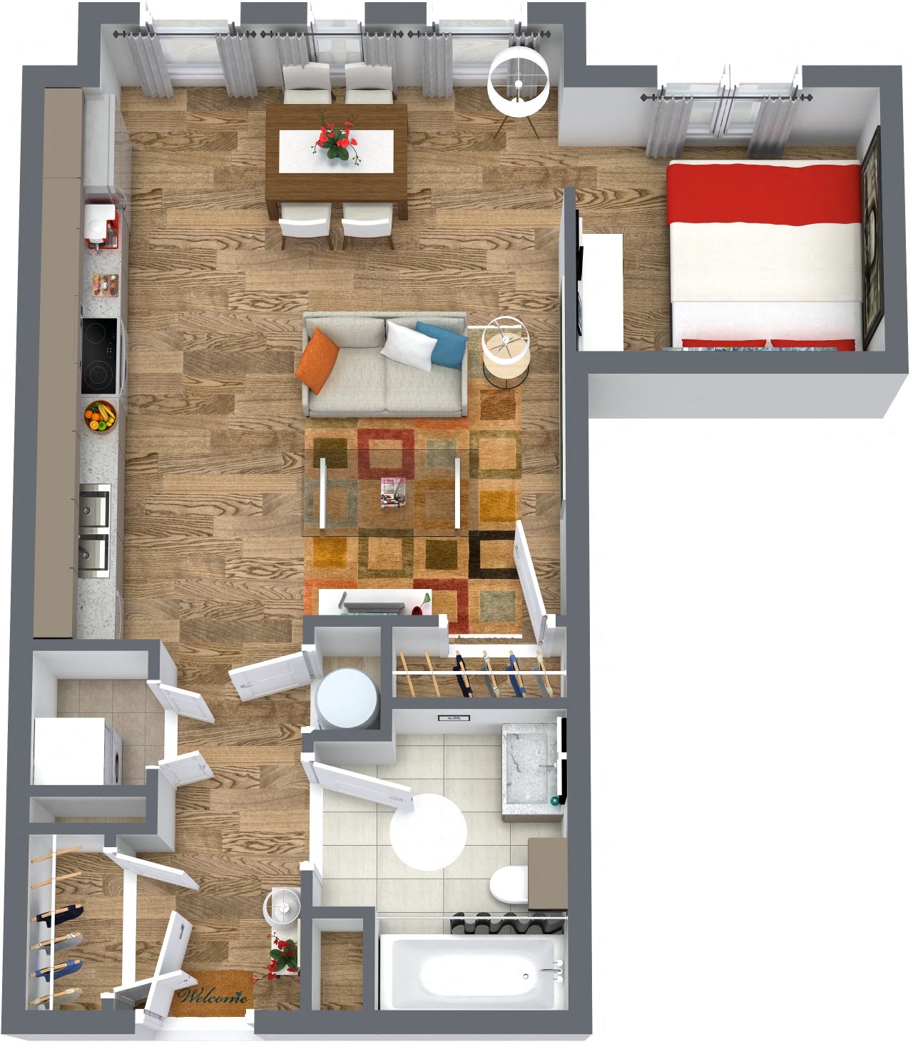 Floor Plans of A.O. Flats at Forest Hills in Jamaica Plain, Boston, MA